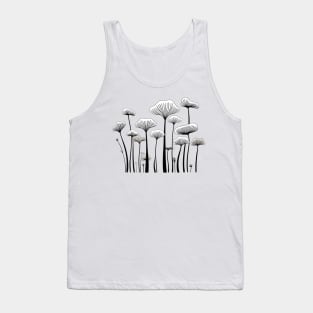 Nordic wild Mushrooms one line art Tank Top